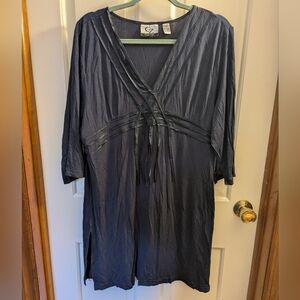 Dark Blue Tunic with Ribbon Detail